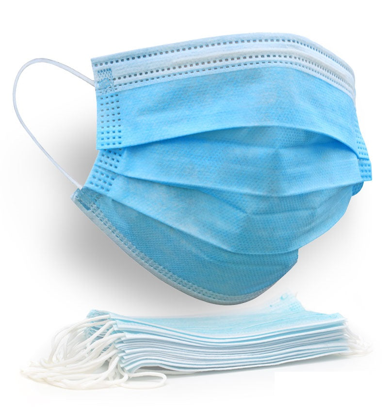 DISPOSABLE PLEATED FACE MASK 3 LAYERS 50/BOX (12 BOX)