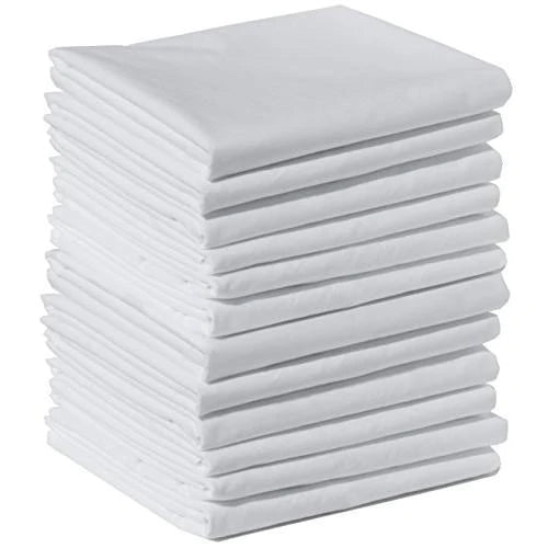 Flannel Flat Top Sheets 100% Cotton High-Quality Brushed White - Size 92"x55" (100 Sheets)