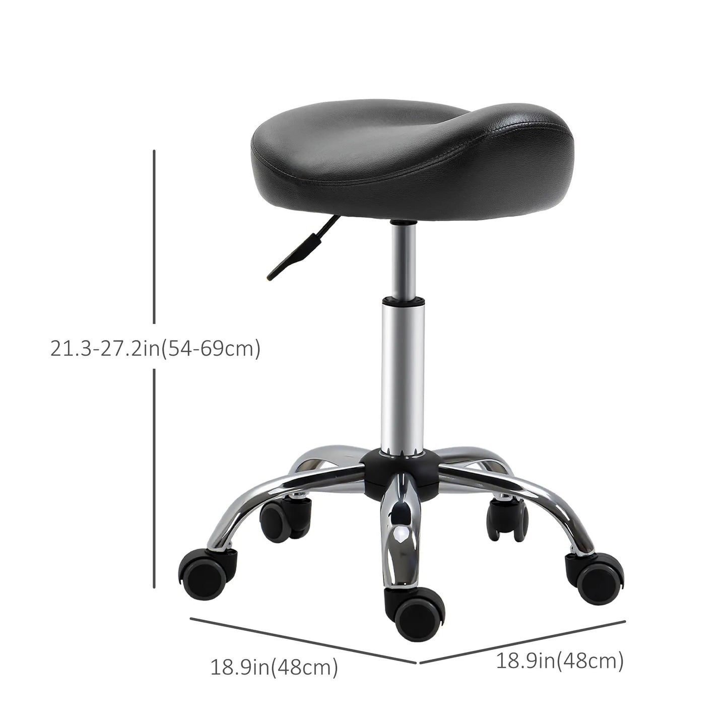 Hydraulic Saddle Stool w/ Metal Base