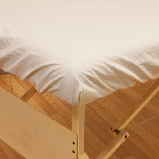Fitted Massage Table Sheet 100% Cotton Flannel White - Each - Fit Table 76"L x 30"W (12 Sheets)