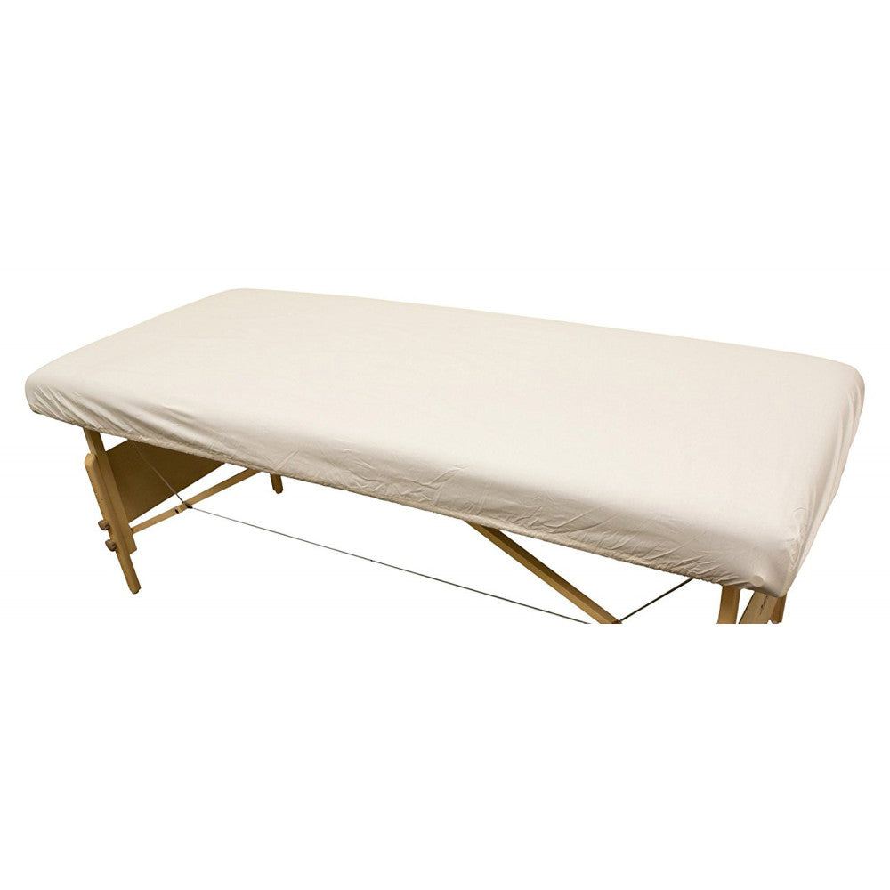 Fitted Massage Table Sheet 100% Cotton Flannel White - Each - Fit Table 76"L x 30"W (12 Sheets)