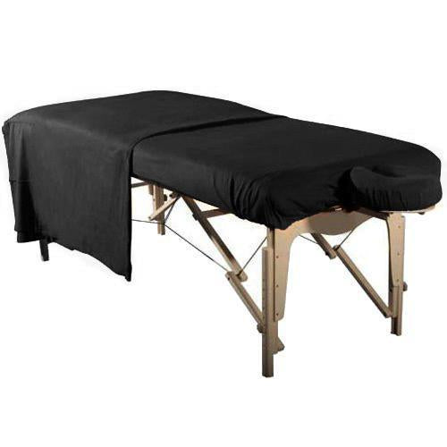 Flannel 3 Piece Massage Table Set - Black